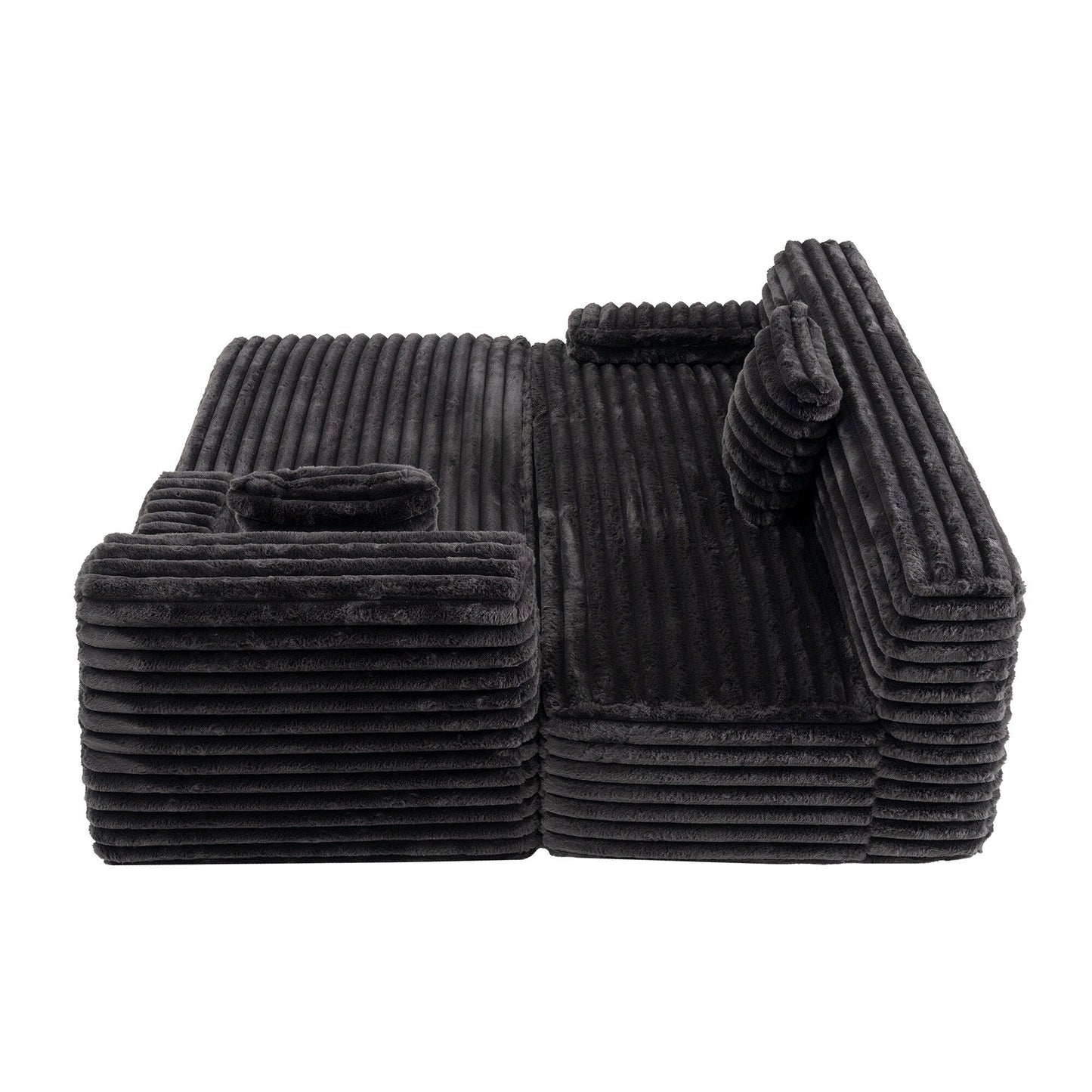 Canapé modulaire moderne en forme de nuage, avec 2 coussins décoratifs pour le salon