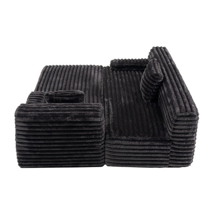 Canapé modulaire moderne en forme de nuage, avec 2 coussins décoratifs pour le salon