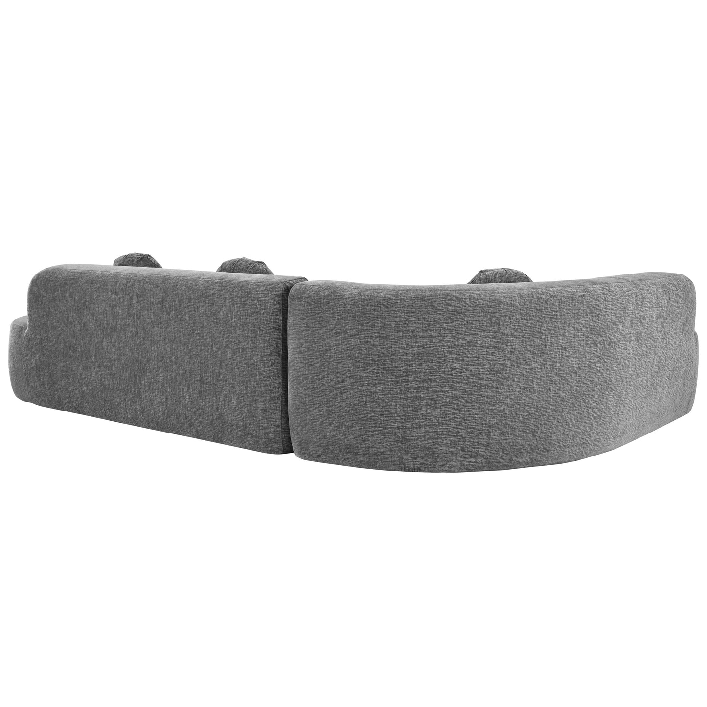 Canapé sectionnel incurvé surdimensionné moderne 4 places avec 3 coussins ronds pour le salon