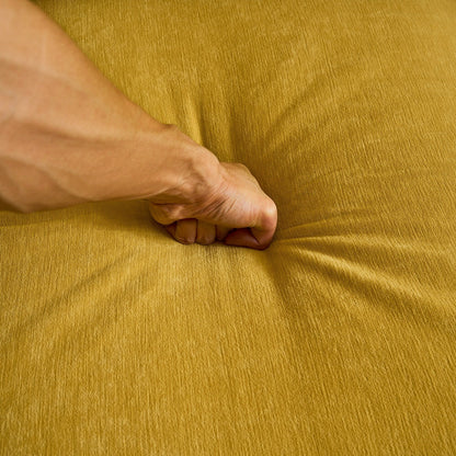 Canapé sectionnel moderne en velours en forme de L avec pieds en métal et dossier large pour salon et chambre à coucher
