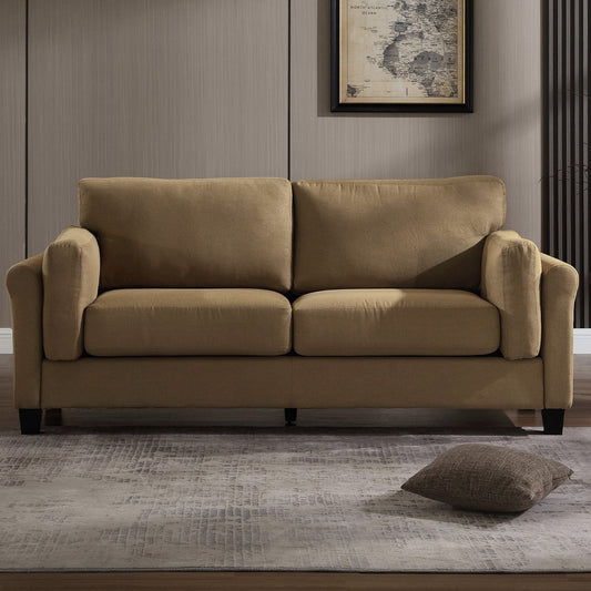 Canapé à deux accoudoirs moderne Morden Fort, canapé à assise profonde, coussins de dossier rembourrés, tissu rembourré durable