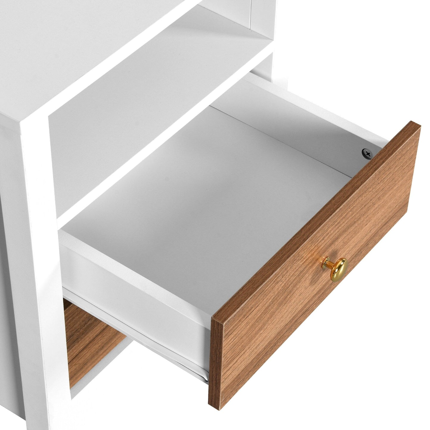 Ensemble de 2 tables de chevet avec station de charge, table d'appoint avec 2 tiroirs, ports USB et prises électriques, pour lit de chevet