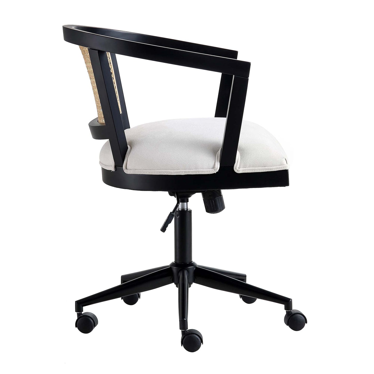 Chaise de bureau pivotante en rotin naturel Lucia