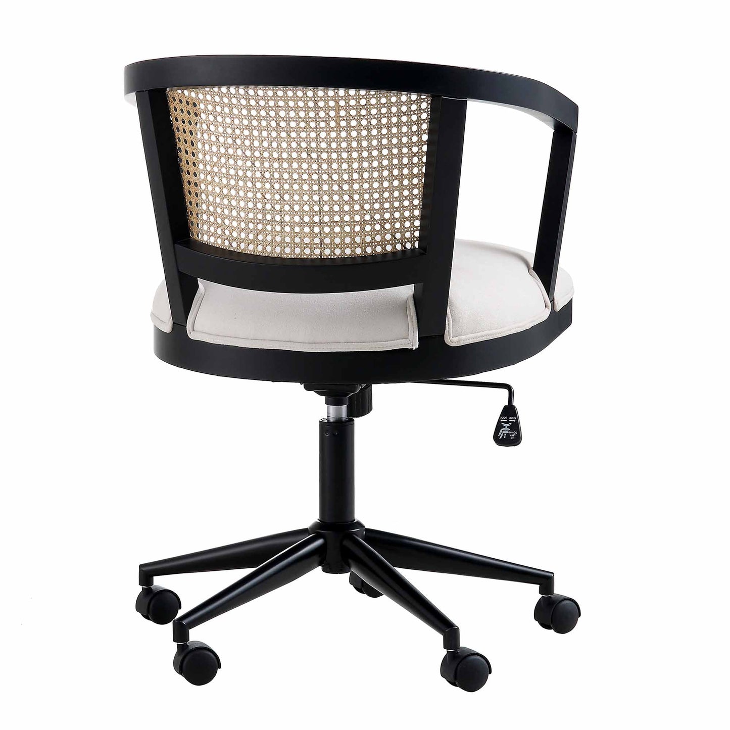 Chaise de bureau pivotante en rotin naturel Lucia
