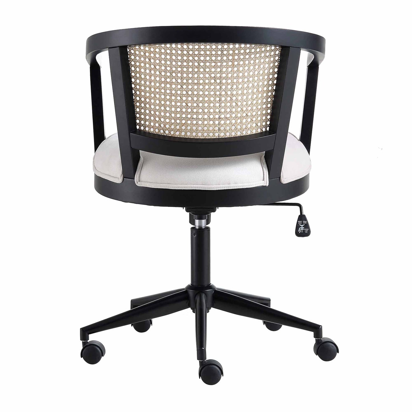 Chaise de bureau pivotante en rotin naturel Lucia