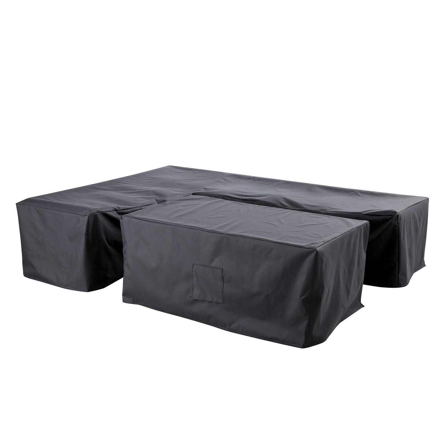 Housse pour grand ensemble de salle à manger d'angle décontracté en tissu et aluminium Calabasas