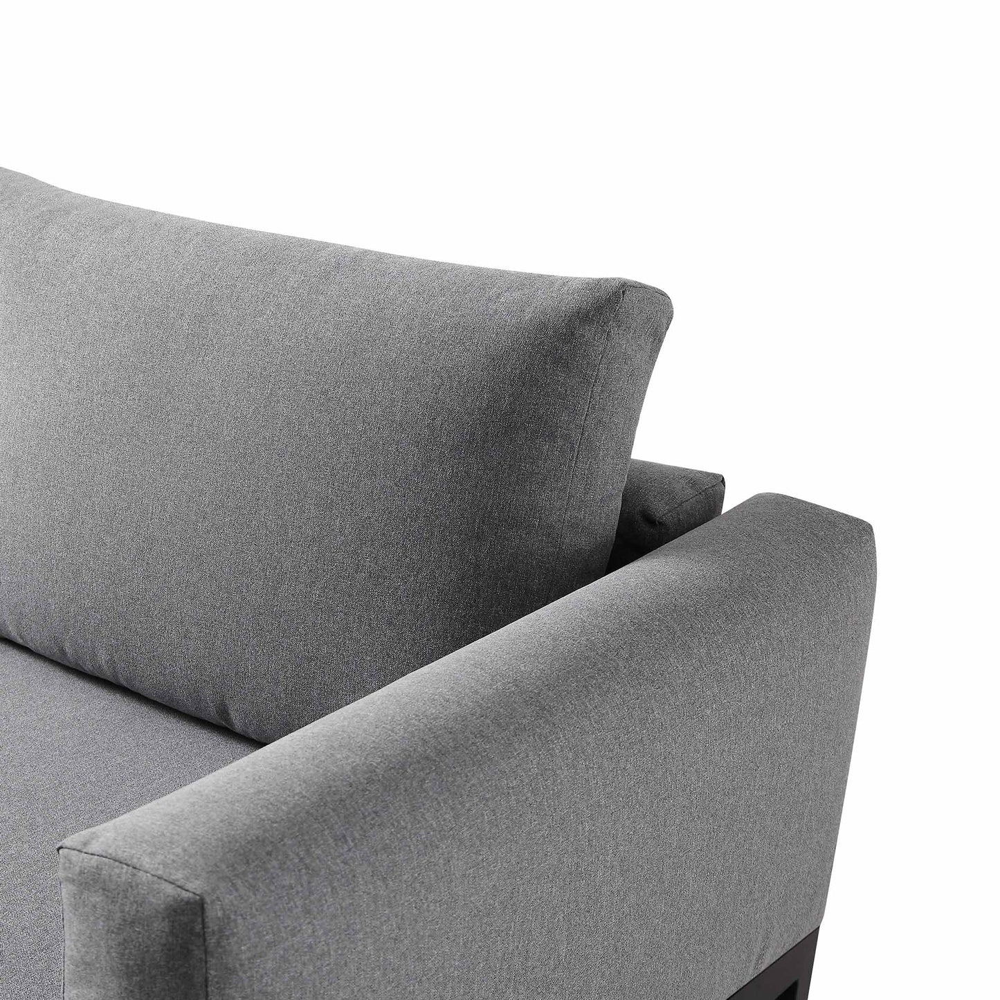 Ensemble de salle à manger d'angle Calabasas, grand format, en tissu et aluminium, avec table relevable, gris foncé