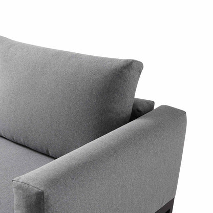 Ensemble de salle à manger d'angle Calabasas, grand format, en tissu et aluminium, avec table relevable, gris foncé