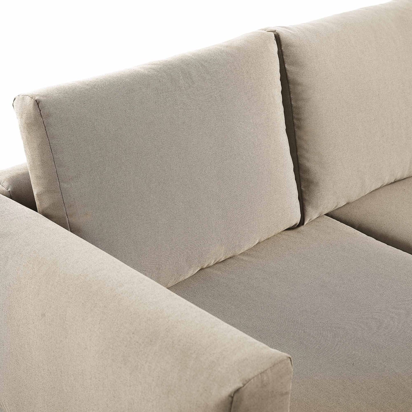 Ensemble de salle à manger d'angle décontracté Calabasas, grand, en tissu et aluminium, avec table relevable, couleur taupe