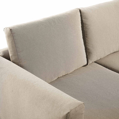 Ensemble de salle à manger d'angle décontracté Calabasas, grand, en tissu et aluminium, avec table relevable, couleur taupe