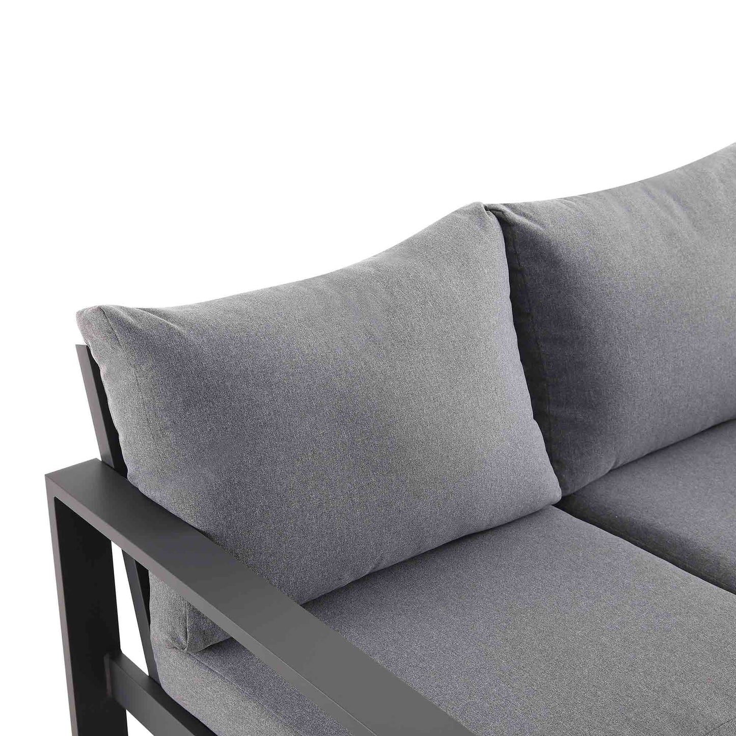 Ensemble de salle à manger d'angle décontracté Albany en aluminium avec table relevable, gris