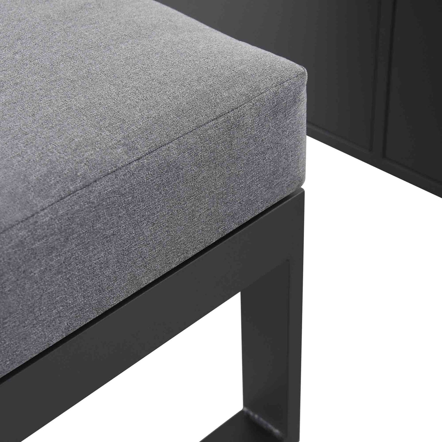 Ensemble de salle à manger d'angle décontracté Albany en aluminium avec table relevable, gris