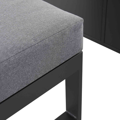 Ensemble de salle à manger d'angle décontracté Albany en aluminium avec table relevable, gris