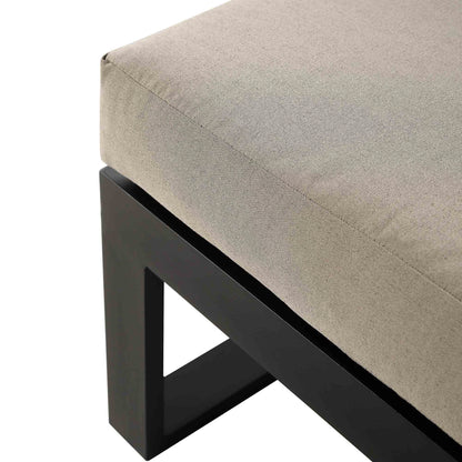 Ensemble de salle à manger d'angle décontracté Albany en aluminium avec table relevable, taupe