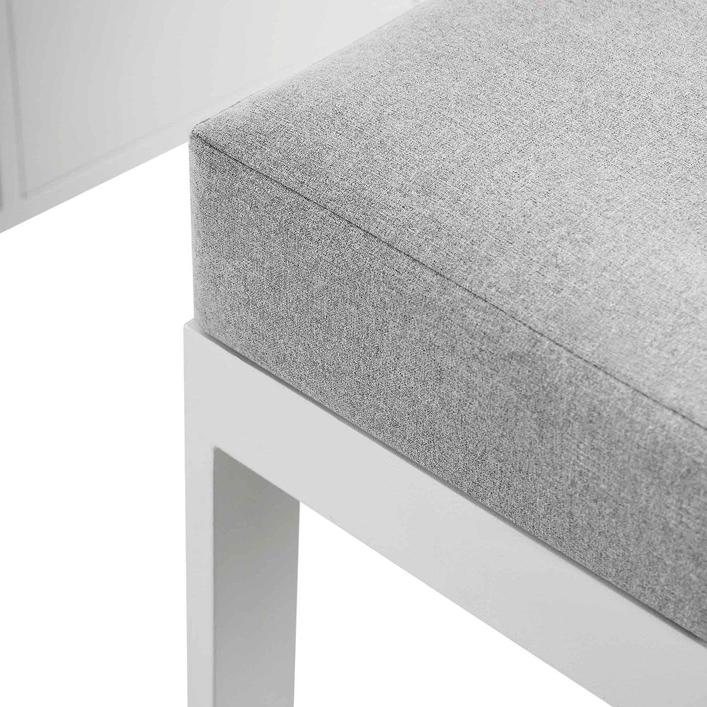 Ensemble de salle à manger d'angle décontracté Albany en aluminium avec table relevable, blanc