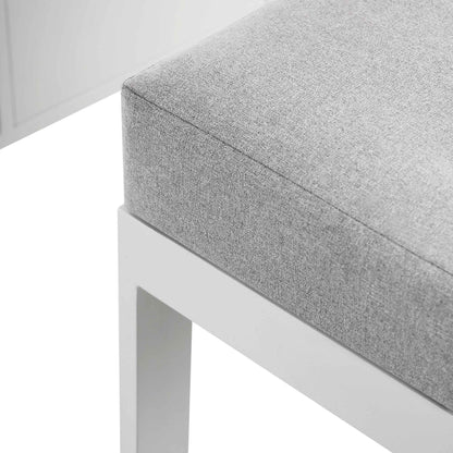 Ensemble de salle à manger d'angle décontracté Albany en aluminium avec table relevable, blanc