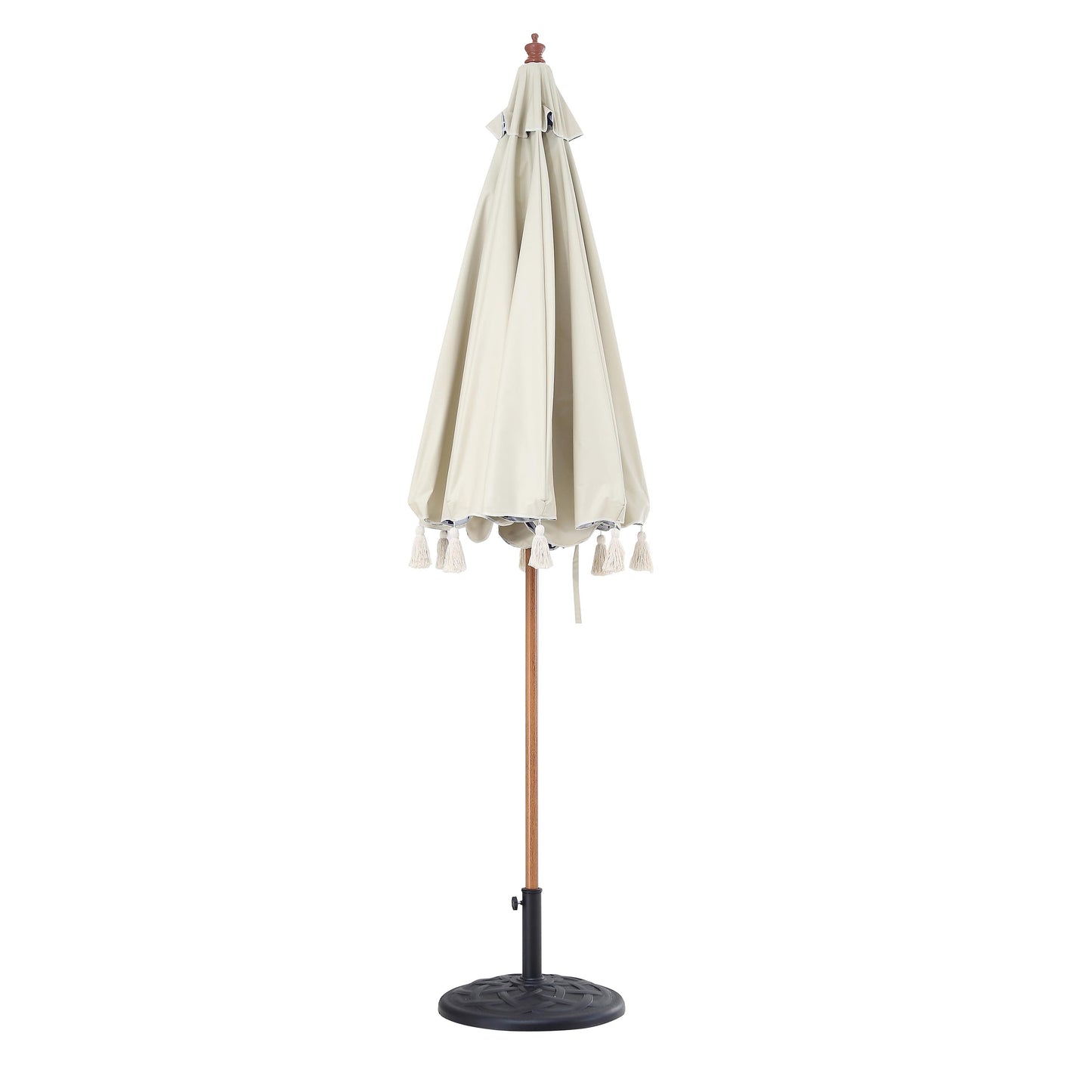 Parasol octogonal à pompon Blue Flower de 2,6 m avec inclinaison en aluminium
