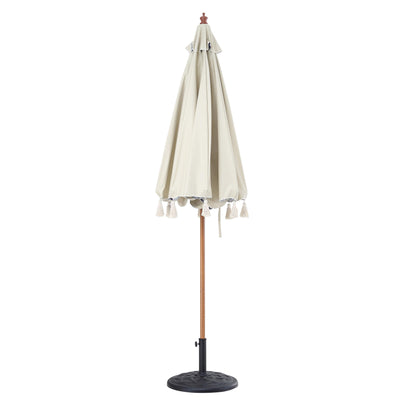 Parasol octogonal à pompon Blue Flower de 2,6 m avec inclinaison en aluminium