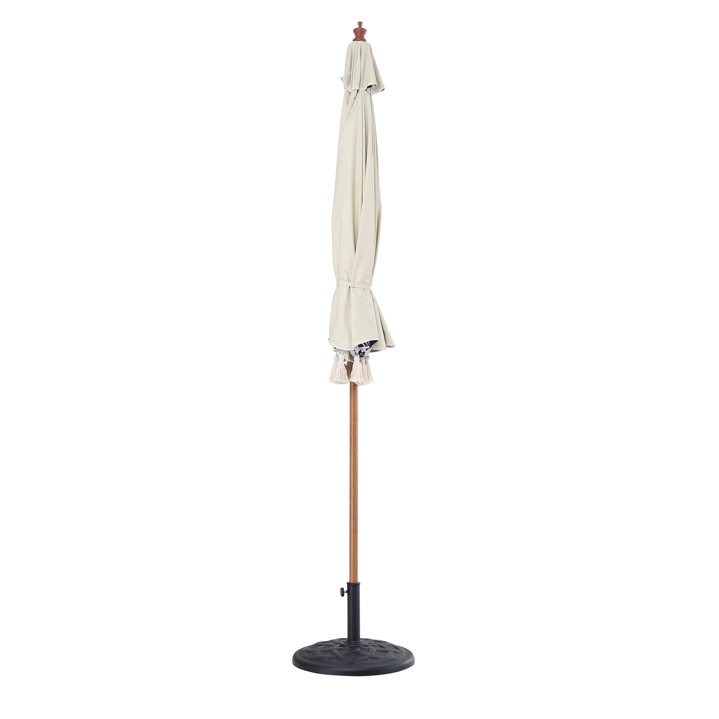 Parasol octogonal à pompon Blue Flower de 2,6 m avec inclinaison en aluminium