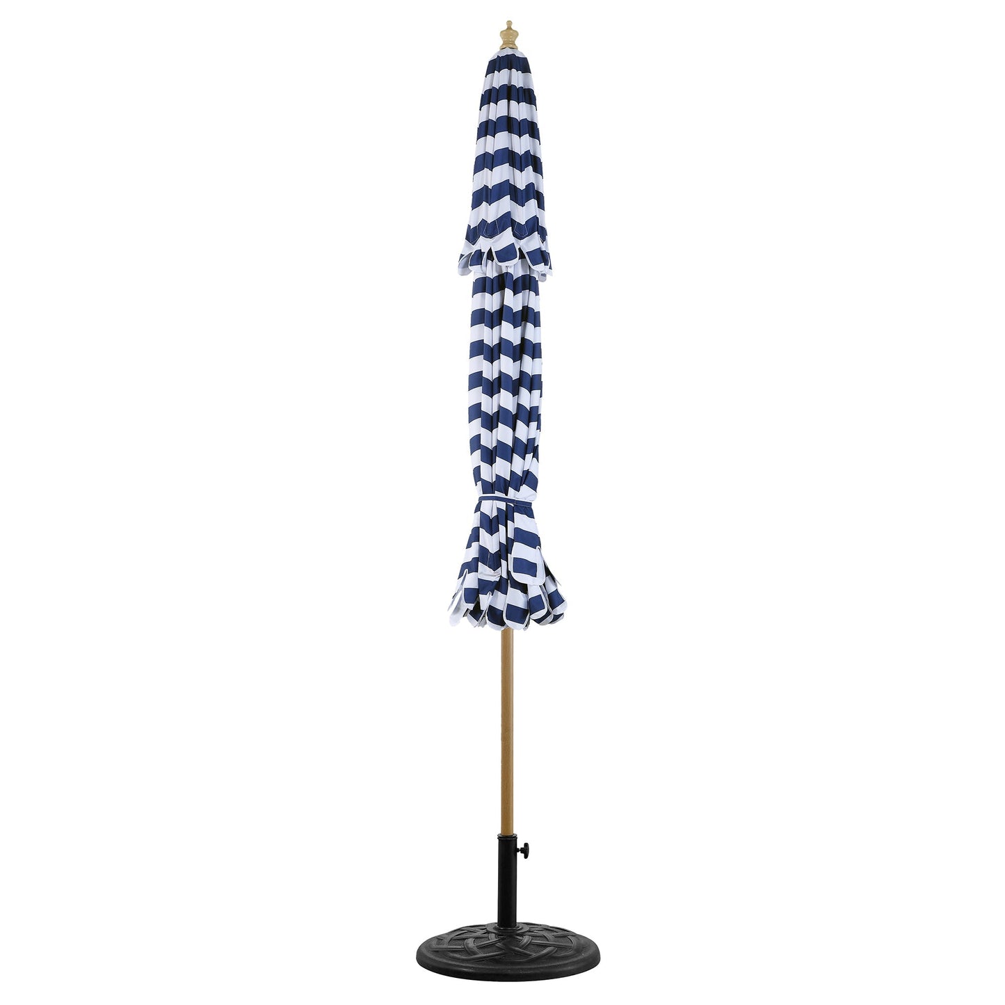 Parasol Fabienne à double manivelle et inclinable à rayures bleues et blanches 3M