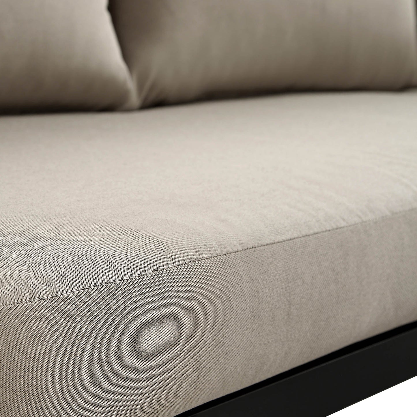 Ensemble de canapés d'angle Albany en aluminium avec dossier inclinable et table basse, taupe