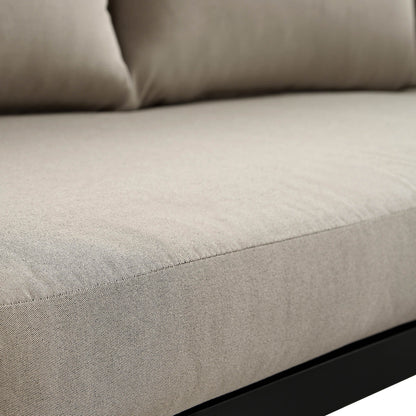 Ensemble de canapés d'angle Albany en aluminium avec dossier inclinable et table basse, taupe