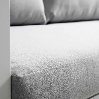 Ensemble de canapés d'angle Albany en aluminium avec dossier inclinable et table basse, blanc