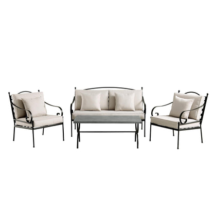 Ensemble de canapés en métal Haymes pour intérieur et extérieur avec table basse