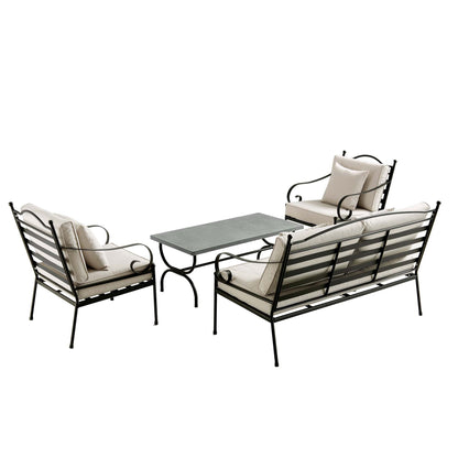 Ensemble de canapés en métal Haymes pour intérieur et extérieur avec table basse