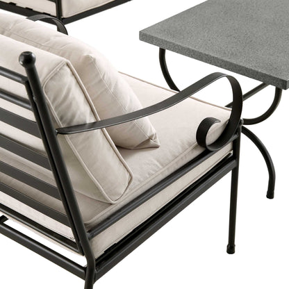 Ensemble de canapés en métal Haymes pour intérieur et extérieur avec table basse