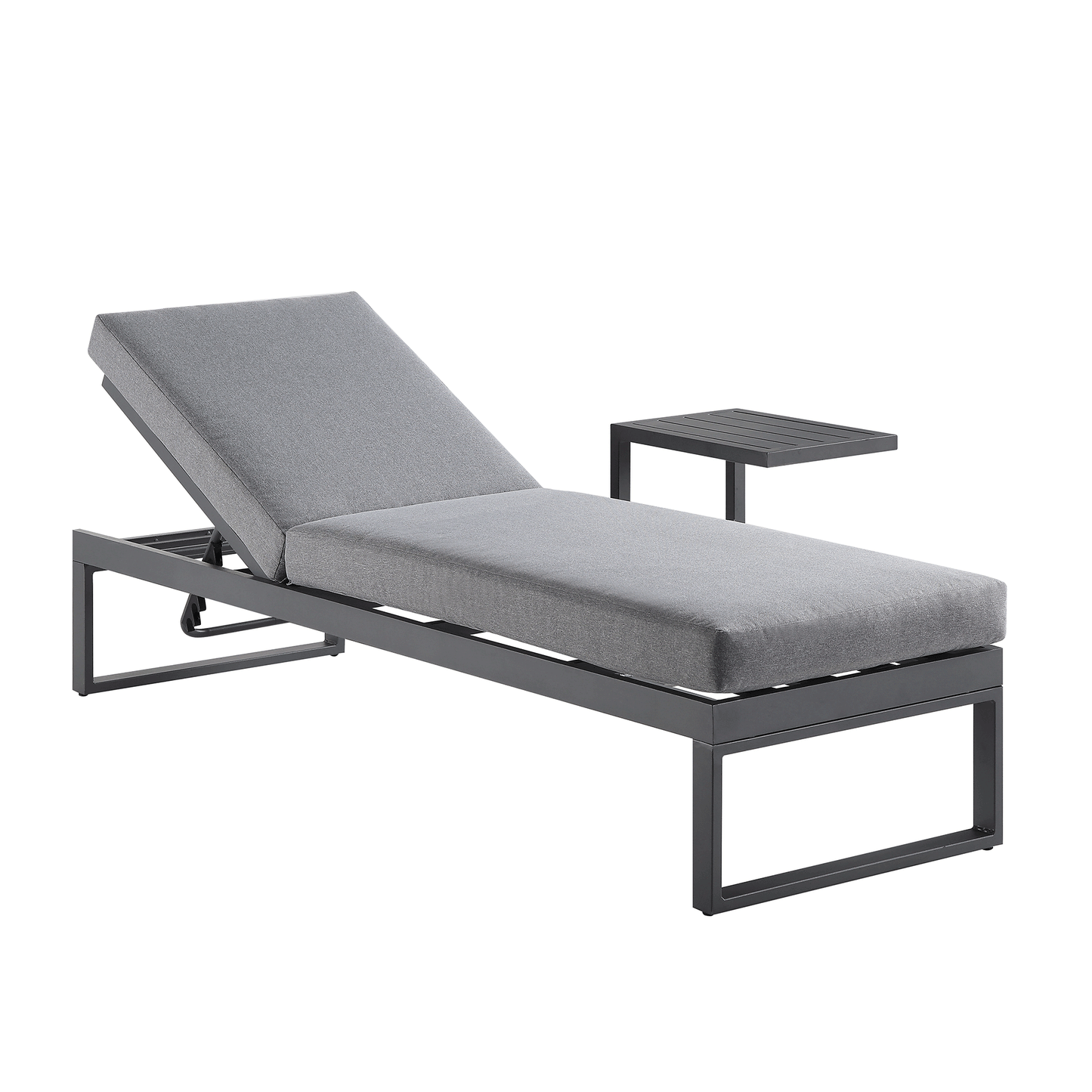 Chaise longue en aluminium Albany, grise