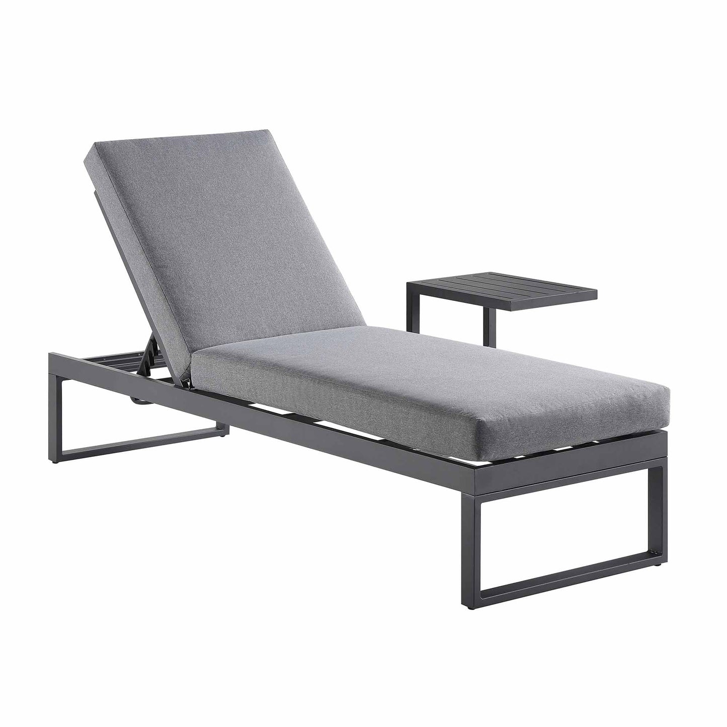 Chaise longue en aluminium Albany, grise