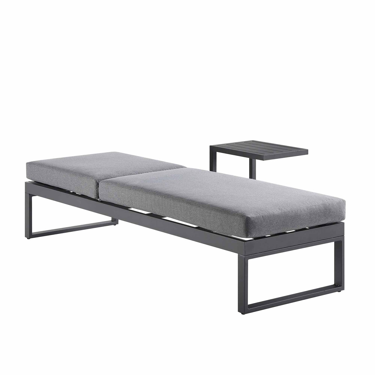 Chaise longue en aluminium Albany, grise