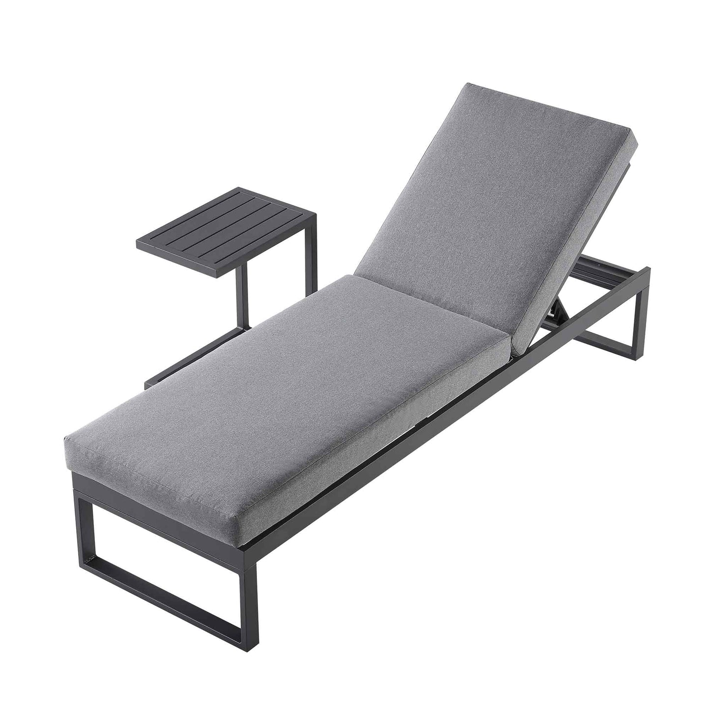 Chaise longue en aluminium Albany, grise