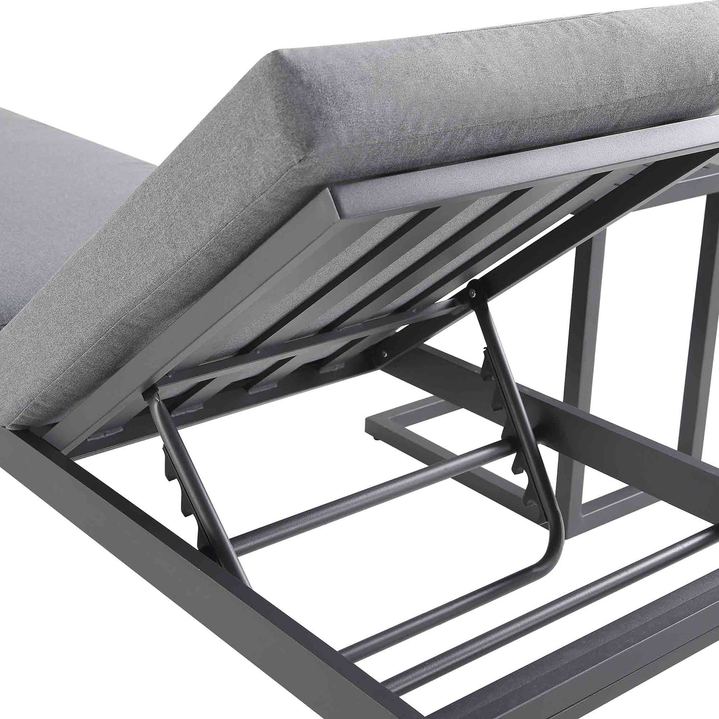 Chaise longue en aluminium Albany, grise