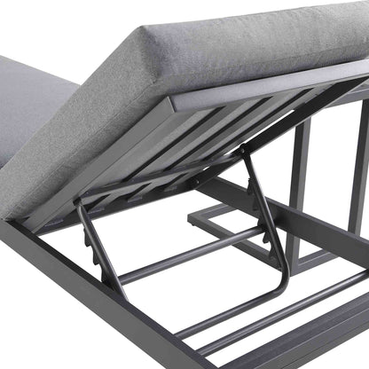 Chaise longue en aluminium Albany, grise