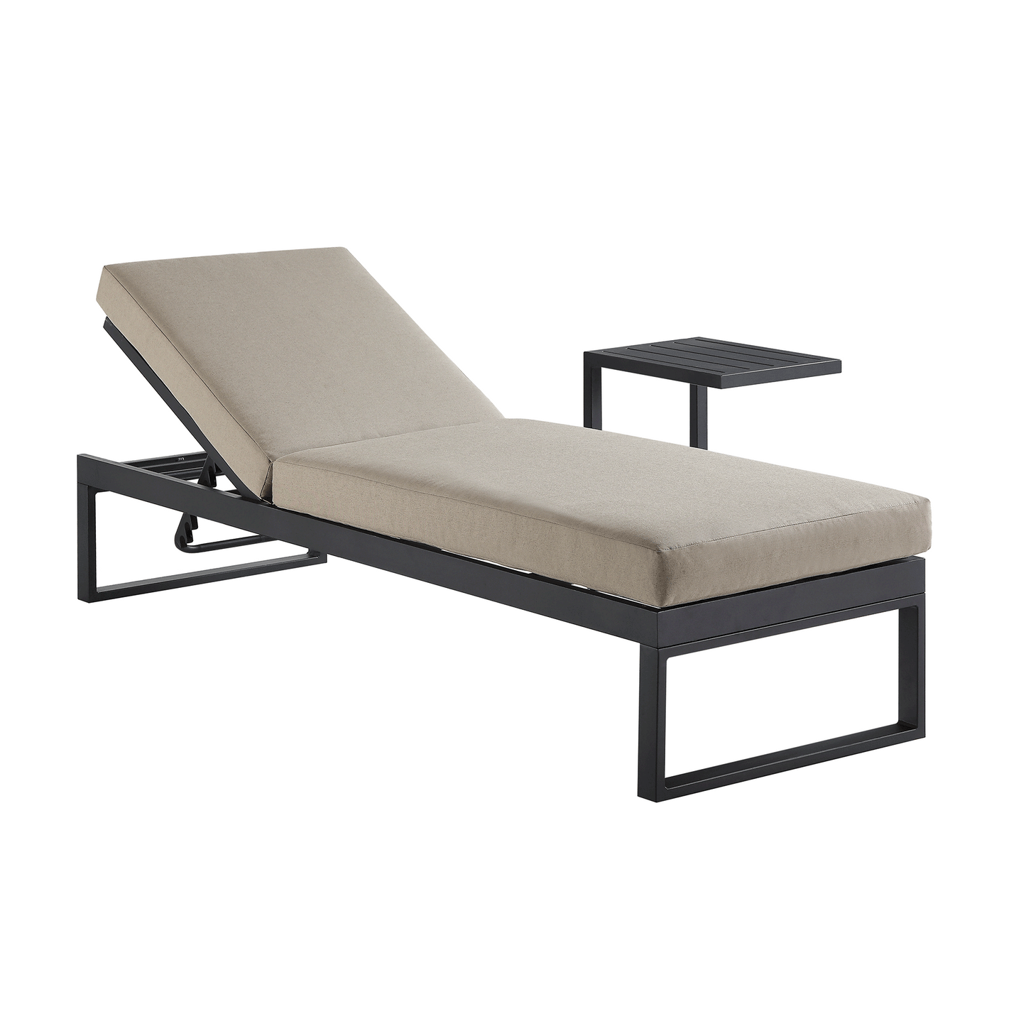 Chaise longue en aluminium Albany, taupe