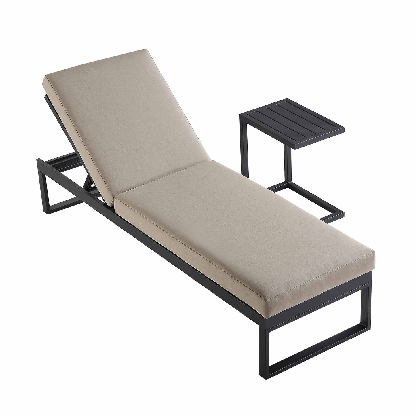 Chaise longue en aluminium Albany, taupe