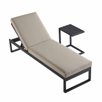 Chaise longue en aluminium Albany, taupe
