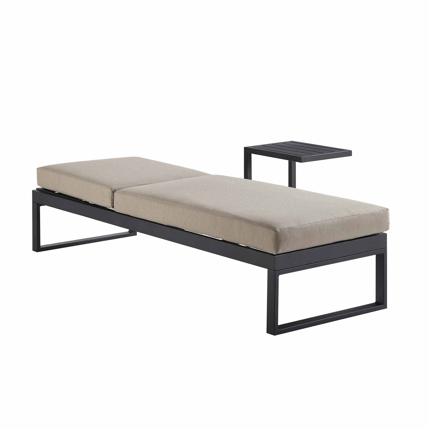Chaise longue en aluminium Albany, taupe