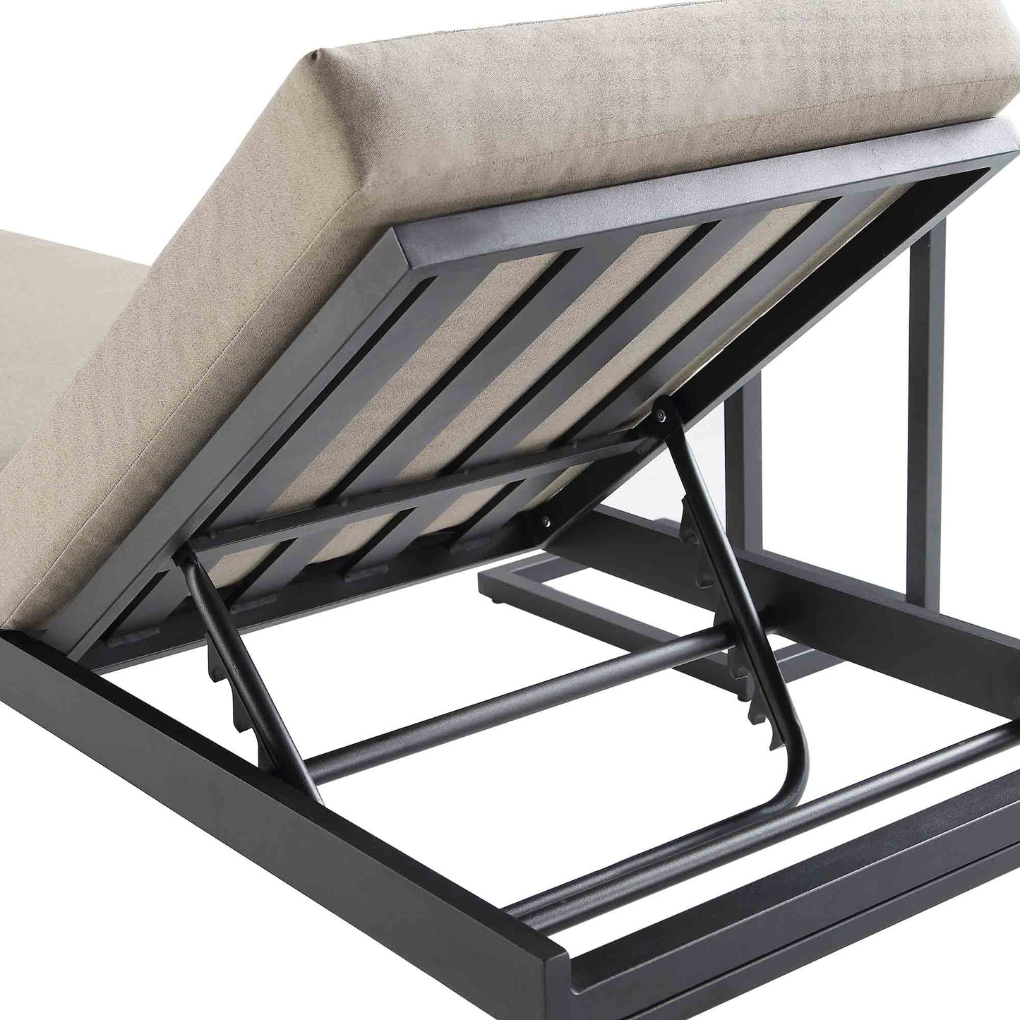Chaise longue en aluminium Albany, taupe