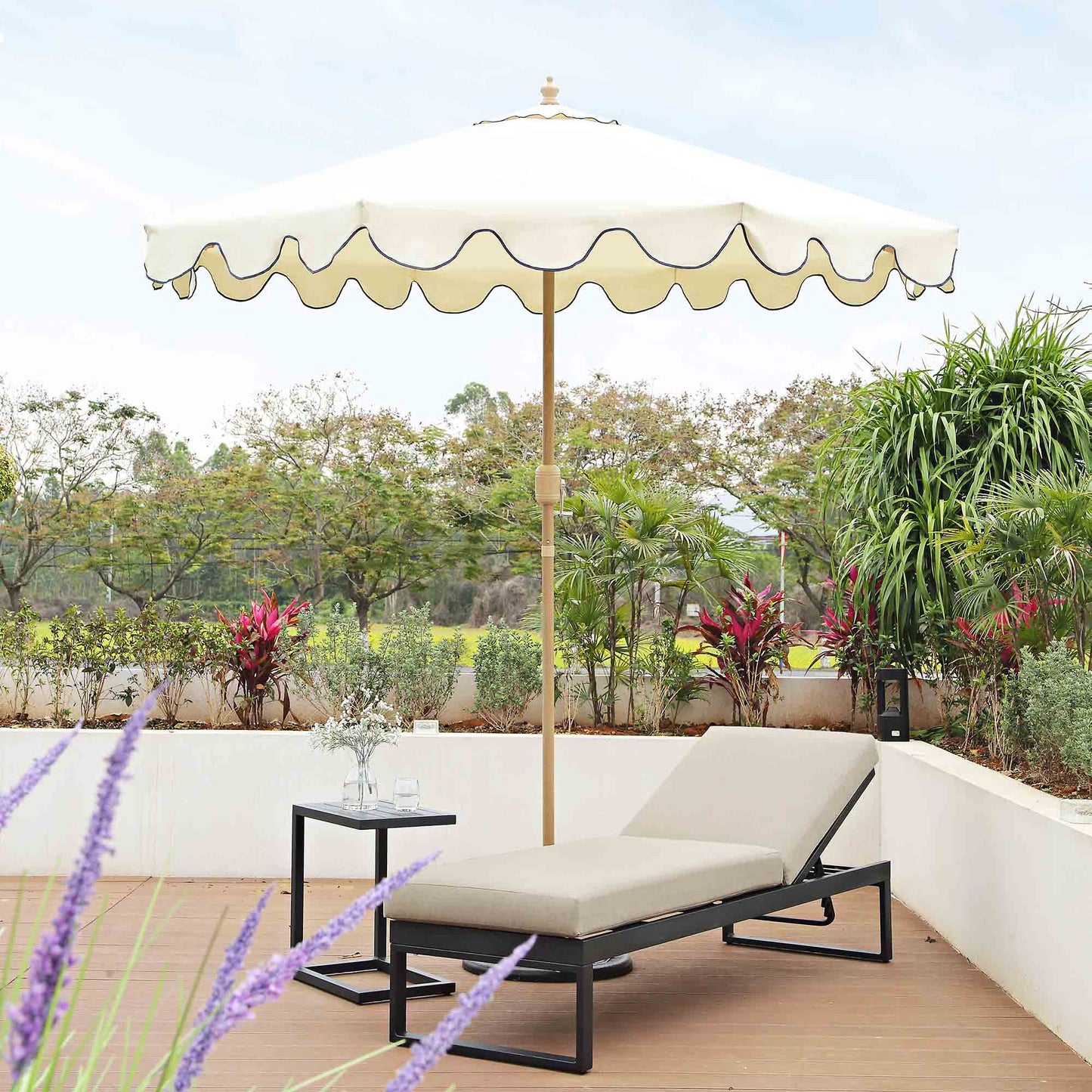 Chaise longue en aluminium Albany, taupe
