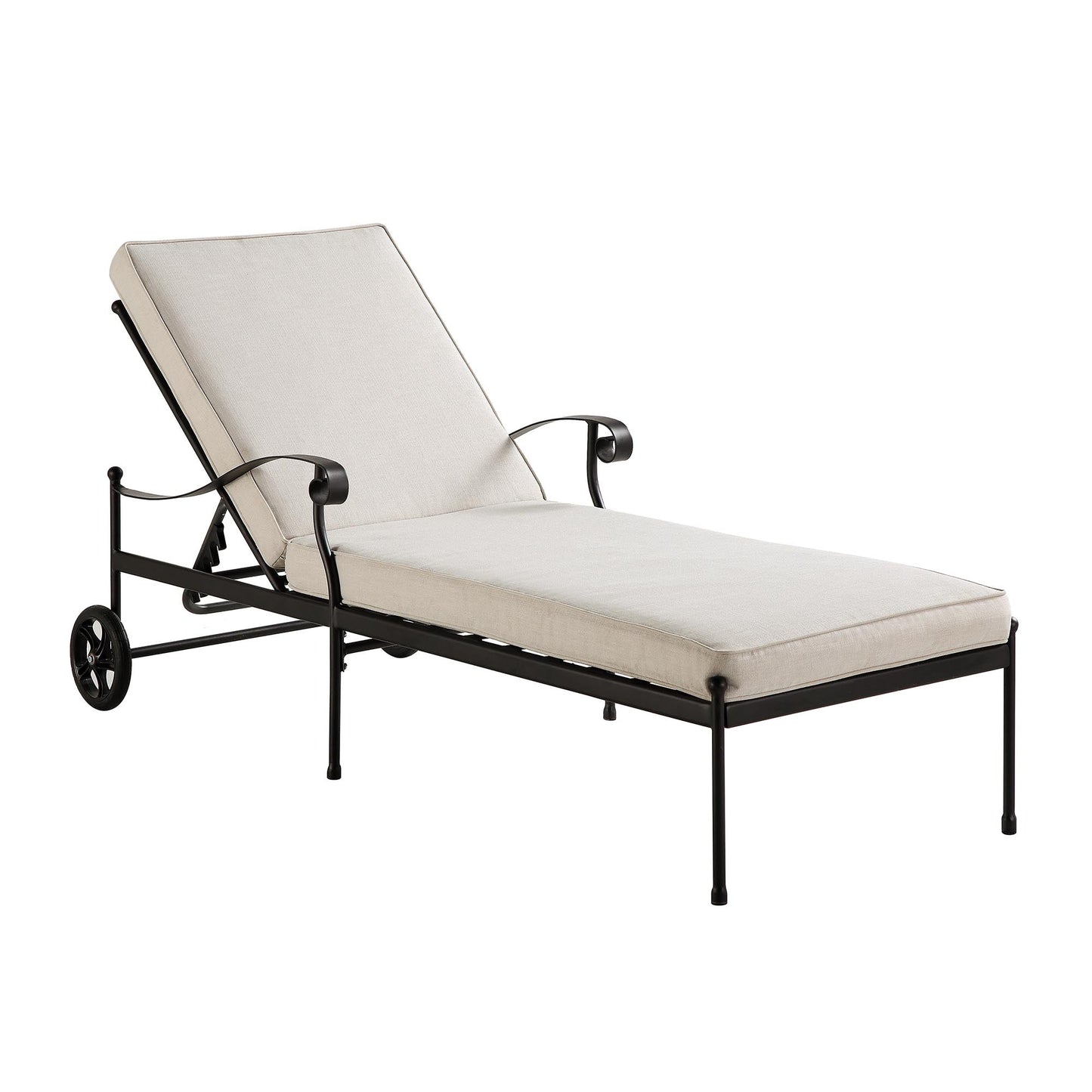 Chaise longue en métal Haymes avec roulettes