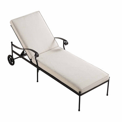 Chaise longue en métal Haymes avec roulettes