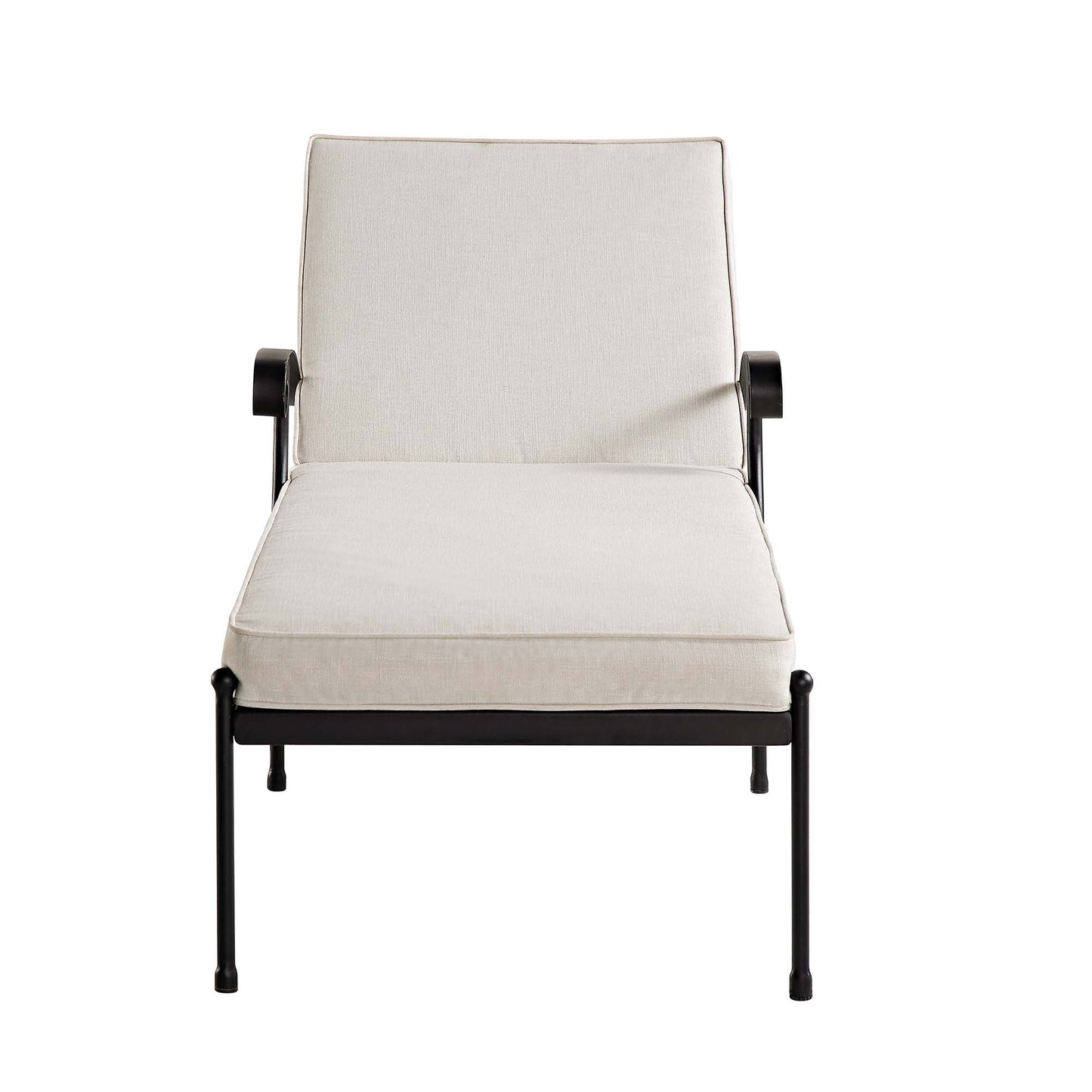 Chaise longue en métal Haymes avec roulettes