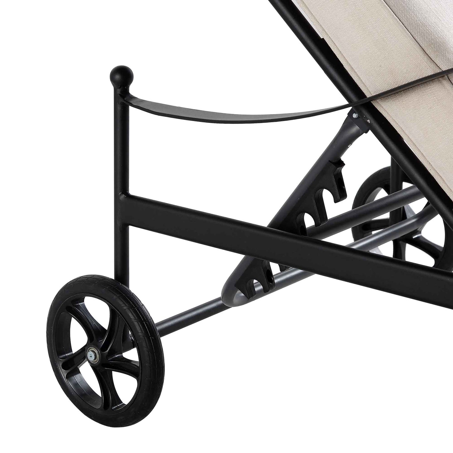 Chaise longue en métal Haymes avec roulettes