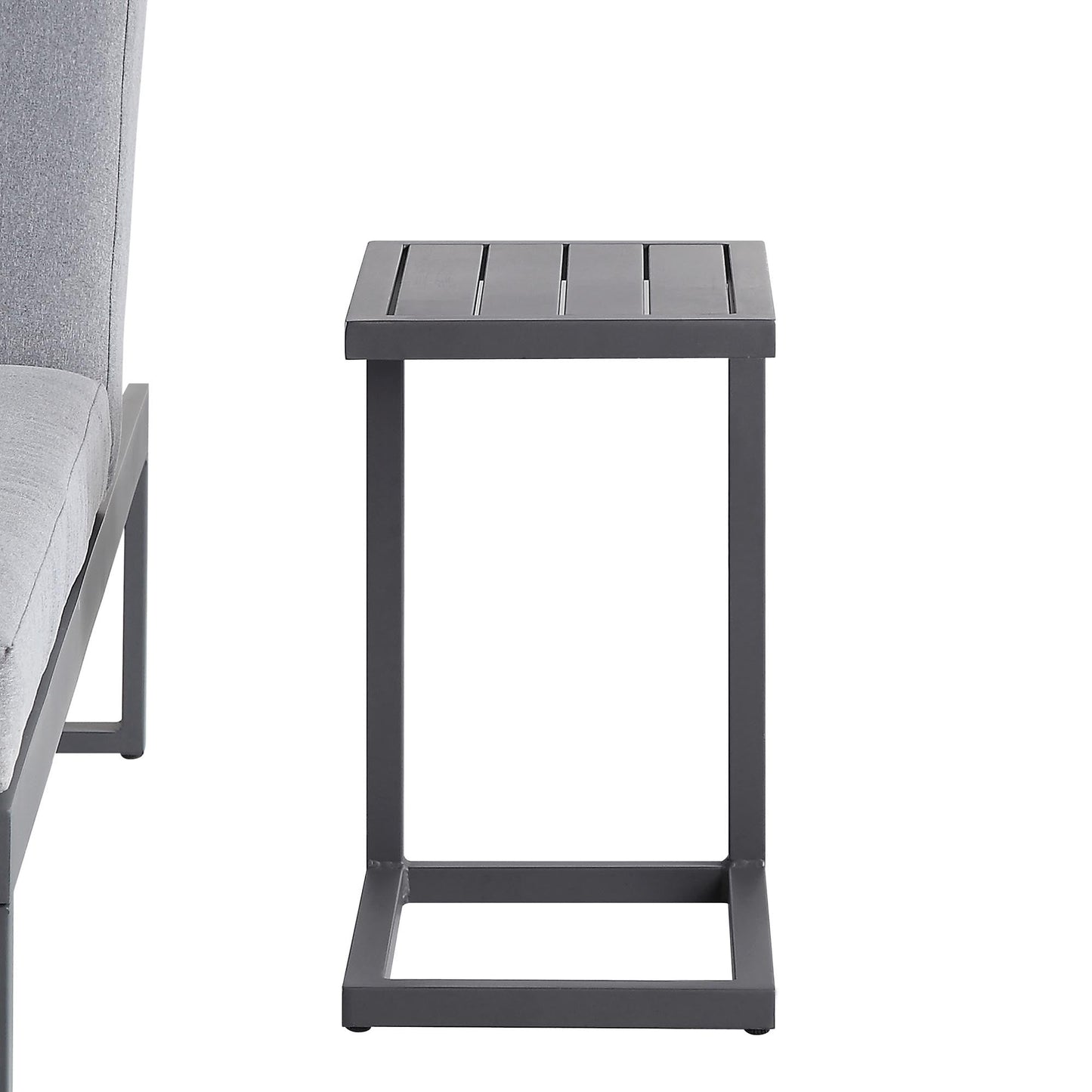Table d'appoint Albany en aluminium, grise