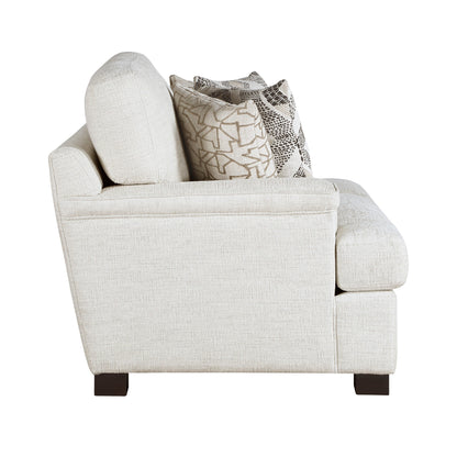 Canapé Osy avec 4 coussins décoratifs, 91 pouces, chenille ivoire douce