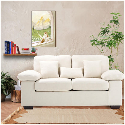 Canapé 2 places en chenille pelucheuse 73 pouces - Comprend 3 oreillers et un coussin de dossier amovible en prime - Canapé 2 places de salon