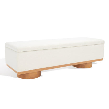 Banc de rangement SAFAVIEH Couture Sunneva Boucle - 155 cm L x 51 cm P x 48 cm H